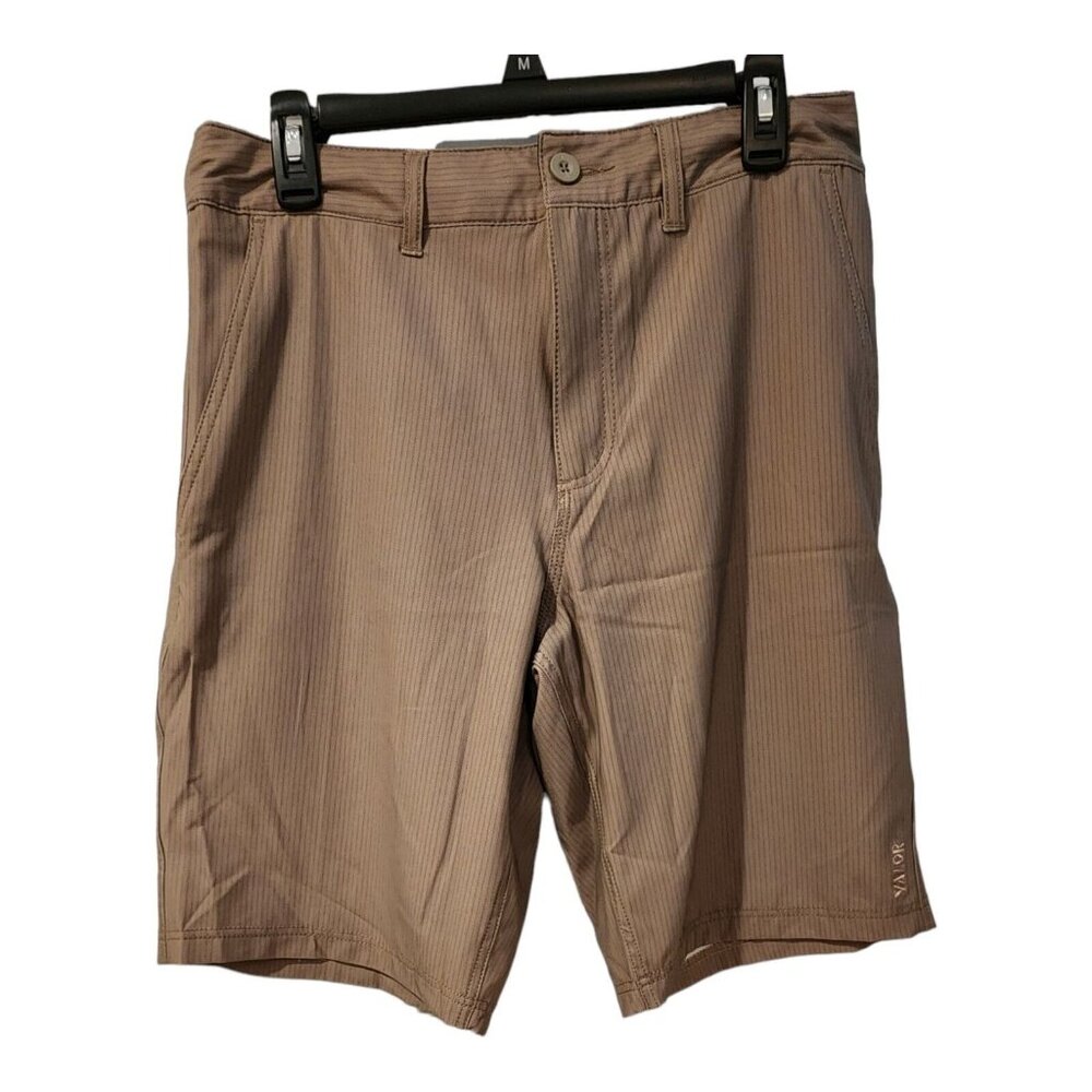 Valor Collective Shorts Men 31 Beige Herringbone 100% Polyester Skate Beach Surf